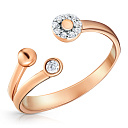 Кольцо из красного золота с фианитом