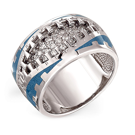 Кольцо из серебра с фианитами