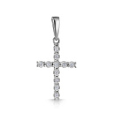 Крест декоративный из белого золота с бриллиантами