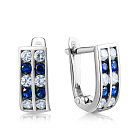 Серьги из серебра с фианитом