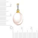 Подвеска из желтого золота с бриллиантами, жемчугом