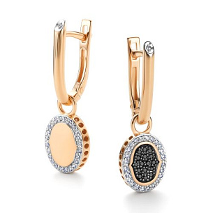 Серьги с английским замком из красного золота