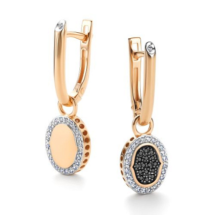 Серьги с английским замком из красного золота