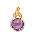 Подвеска из комбинированного золота с бриллиантами, аметистом
