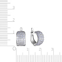 Серьги с английским замком из серебра с фианитом