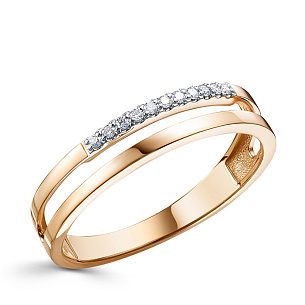 Кольцо из красного золота с бриллиантом