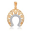 Подвеска из красного золота с фианитом