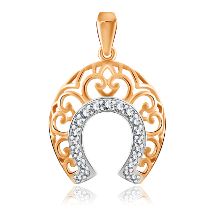 Подвеска из красного золота с фианитом