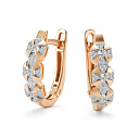 Серьги с английским замком из красного золота с бриллиантами