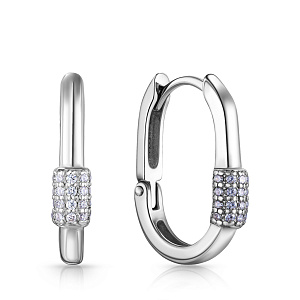 Серьги из серебра с фианитом
