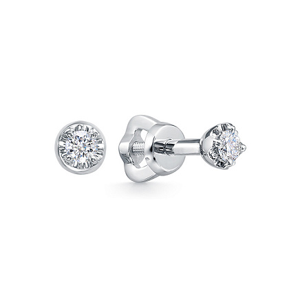 Серьги из белого золота с бриллиантами