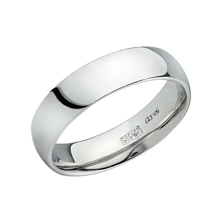 Кольцо обручальное из белого золота