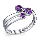 Кольцо из серебра с аметистами