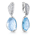 Серьги с английским замком из белого золота с бриллиантами