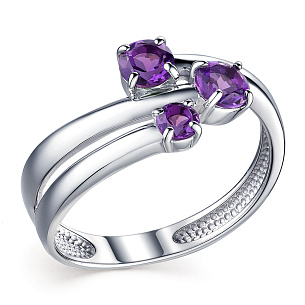 Кольцо из серебра с аметистом