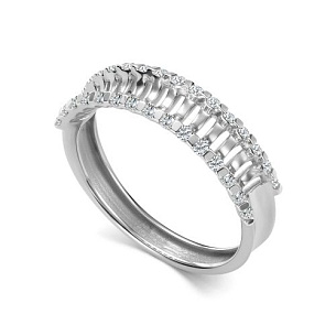 Кольцо из белого золота с бриллиантами