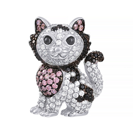 Брошь из серебра с фианитом