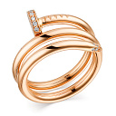 Кольцо из красного золота с бриллиантами