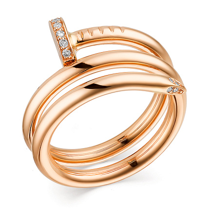 Кольцо из красного золота с бриллиантами