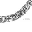 Браслет ручной работы из серебра, плетение византийское