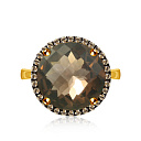 Кольцо из желтого золота с кварцем