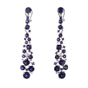 Серьги из белого золота с бриллиантами, сапфирами