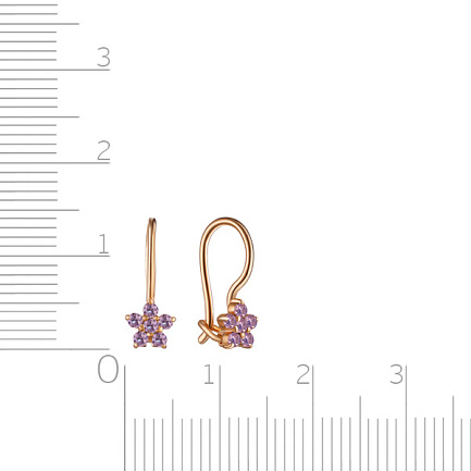 Серьги с французским замком из серебра с позолотой