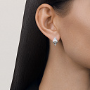 Серьги с английским замком из белого золота с бриллиантами