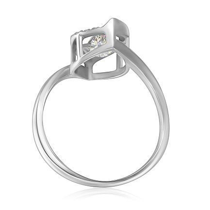 Кольцо из белого золота с бриллиантами