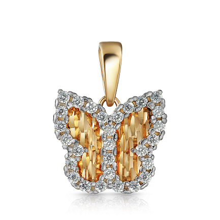 Подвеска из красного золота с фианитом