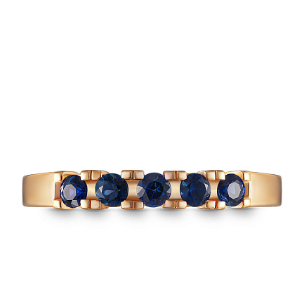 Кольцо из красного золота с сапфирами