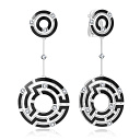 Серьги из белого золота с бриллиантами, эмалью