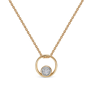 Колье из красного золота с бриллиантом