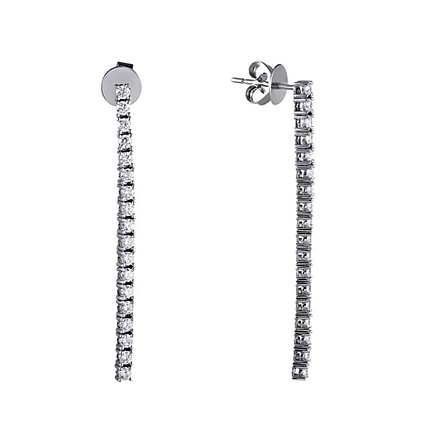 Серьги из белого золота с бриллиантами