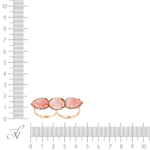 Кольцо из красного золота с бриллиантами, опалами