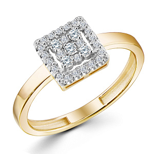 Кольцо из желтого золота с бриллиантами