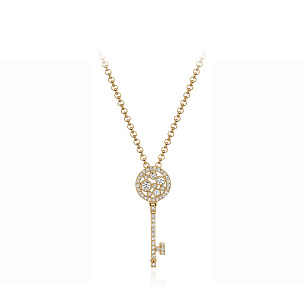 Колье из желтого золота с бриллиантом