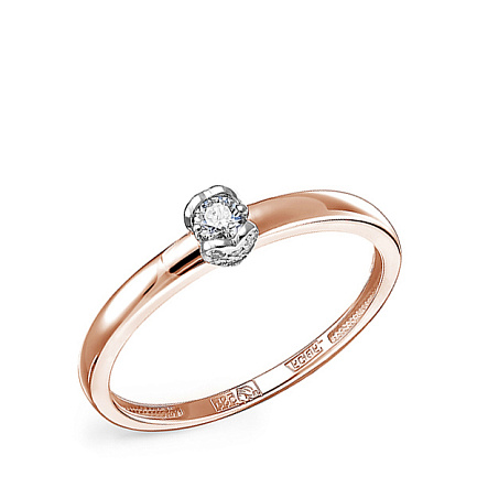 Кольцо из красного золота с бриллиантами