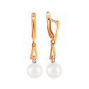 Серьги с английским замком из красного золота