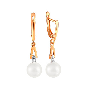 Серьги с английским замком из красного золота