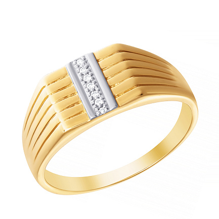 Печатка из желтого золота с бриллиантами