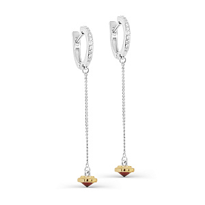 Серьги с английским замком из серебра с фианитами