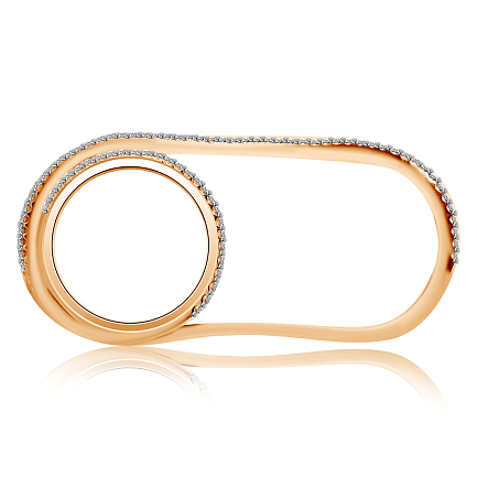 Кольцо из красного золота с фианитом