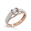 Кольцо из красного золота с бриллиантами