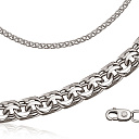 Цепь ручной работы из серебра, плетение бисмарк