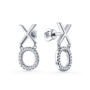 Серьги из белого золота с бриллиантами