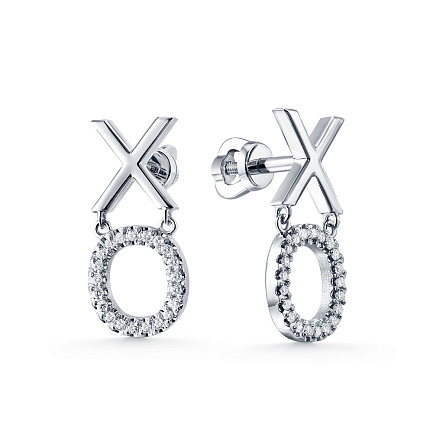 Серьги из белого золота с бриллиантами