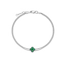Браслет из белого золота с бриллиантами, изумрудом