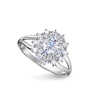 Кольцо из белого золота с бриллиантом