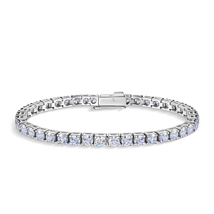 Браслет декоративный из серебра с фианитом